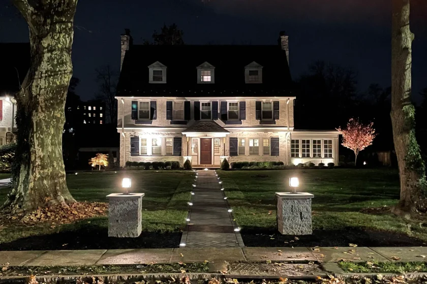 Landscape Lighting, Paver Walkway, & Pillars in Glen Mills, Garnet Valley, & Chadds Ford PA