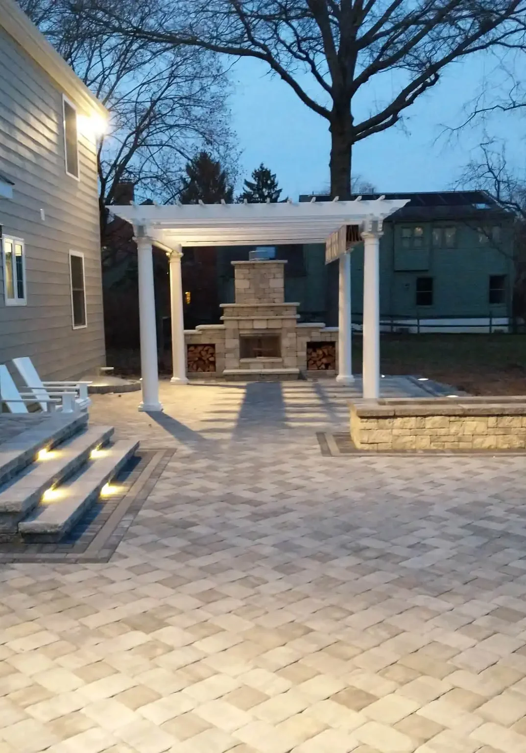 Fireplace, Patio, & Pergola in Glen Mills, PA Outdoor Living Design Services - ScapeWorx