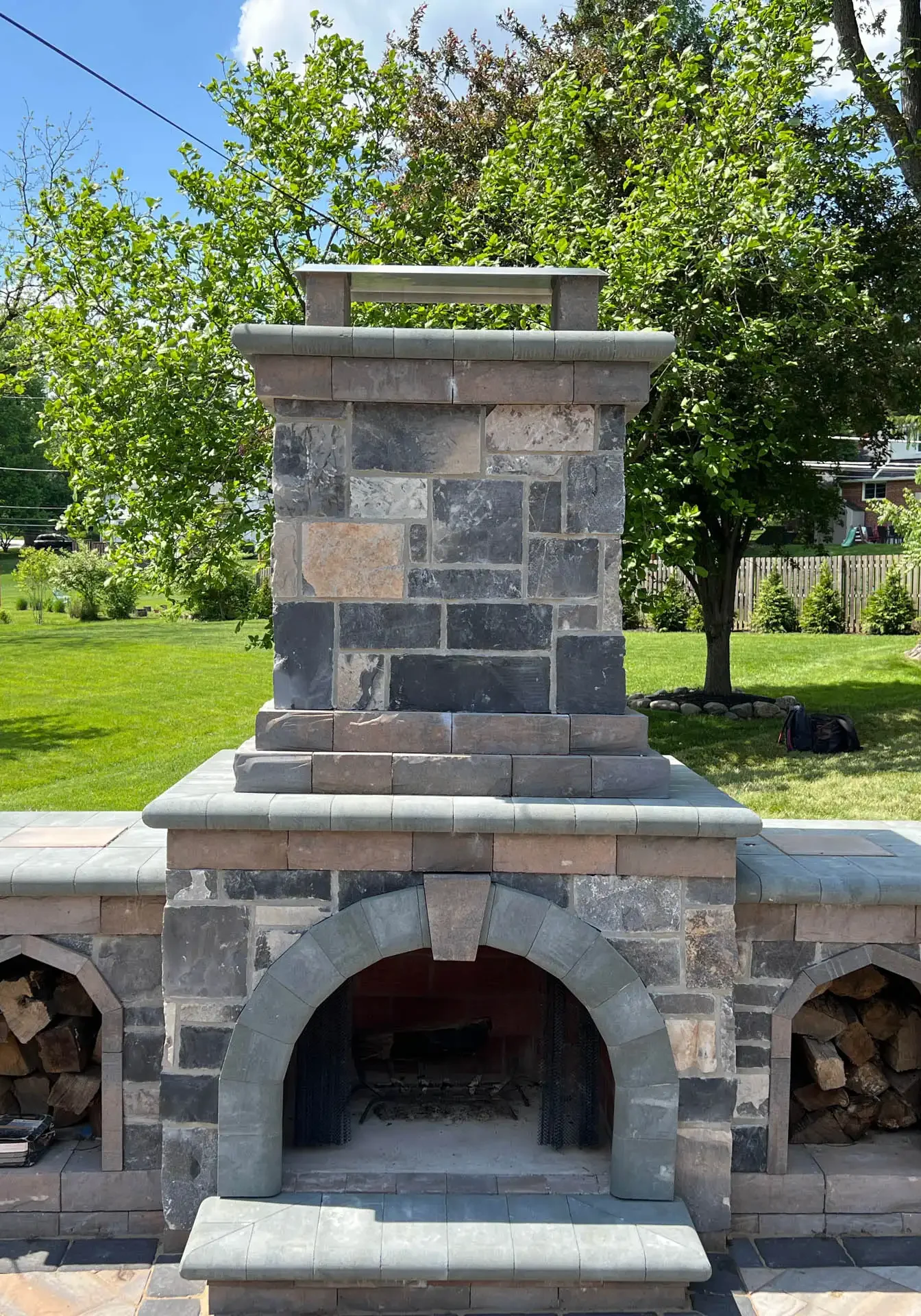 Custom Fire Place in Glen Mills, Garnet Valley, & Chadds Ford PA Outdoor Living Design Services - ScapeWorx